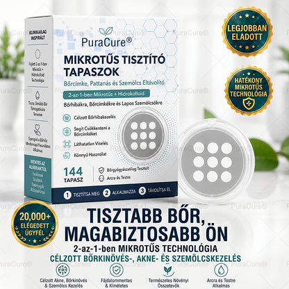 🍇2 az 1-ben mikrotűs és hidrokolloid tapasz🍀 | Kiálló anyajegyek, aknék, lapos szemölcsök és bőrnövedékek eltávolítására | Segít csökkenteni a ráncokat, hegeket és bőrhibákat | Láthatatlan tapasz az arcra és testre