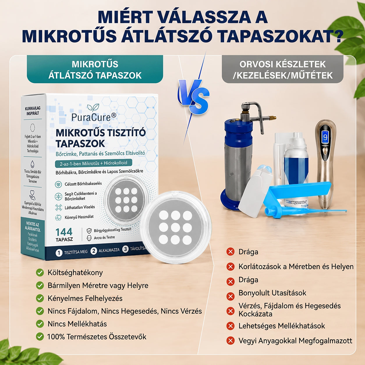 🍇2 az 1-ben mikrotűs és hidrokolloid tapasz🍀 | Kiálló anyajegyek, aknék, lapos szemölcsök és bőrnövedékek eltávolítására | Segít csökkenteni a ráncokat, hegeket és bőrhibákat | Láthatatlan tapasz az arcra és testre