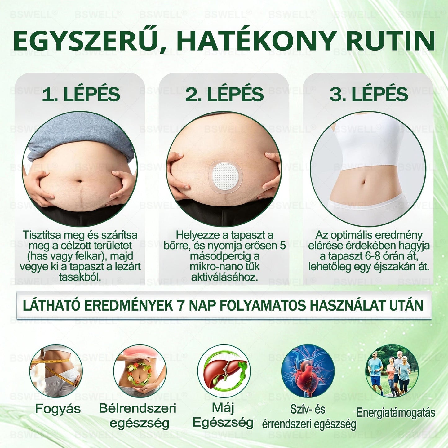 🍊🍊BSWELL® Nano mikrotűs karcsúsító tapasz (Csak naponta egyszer, látható változások 28 nap alatt) ✅ Elhízás, szív- és érrendszeri egészség, cukorbetegség, alvási apnoé, bélflóra, ízületi problémák és egyéb tünetek esetén