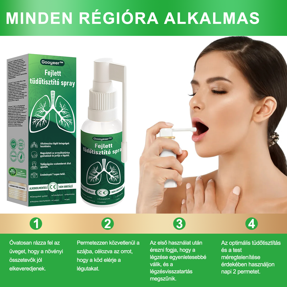 🍈𝐆𝐨𝐨𝐲𝐞𝐞𝐫™ Fejlett Tüdőtisztító Spray -Támogatja a tüdő, a hörgők és az orrmelléküregek egészségét, elősegíti a légzőrendszer egészségét és a könnyebb légzést
