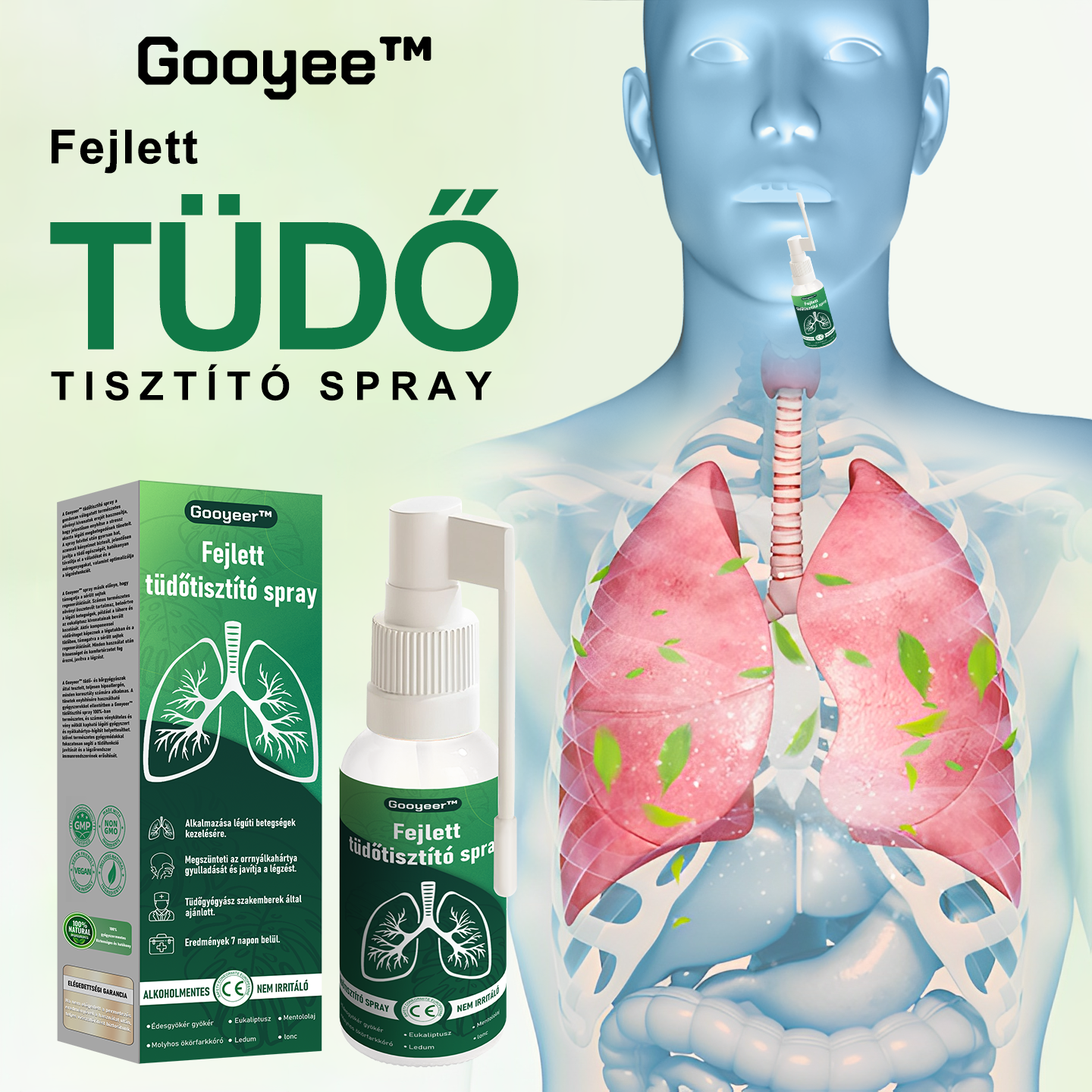 🍈𝐆𝐨𝐨𝐲𝐞𝐞𝐫™ Fejlett Tüdőtisztító Spray -Támogatja a tüdő, a hörgők és az orrmelléküregek egészségét, elősegíti a légzőrendszer egészségét és a könnyebb légzést